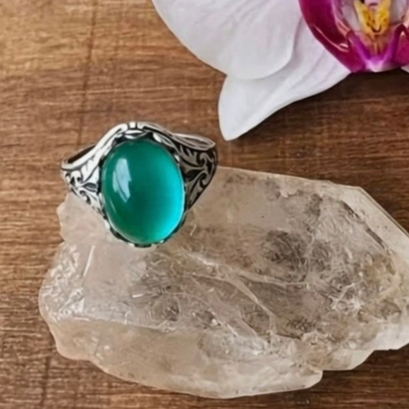 Mood Ring Silvery Size 7 8 9 Color Changing 70s Silver Mood Rings Men Women - Picture 3 of 15